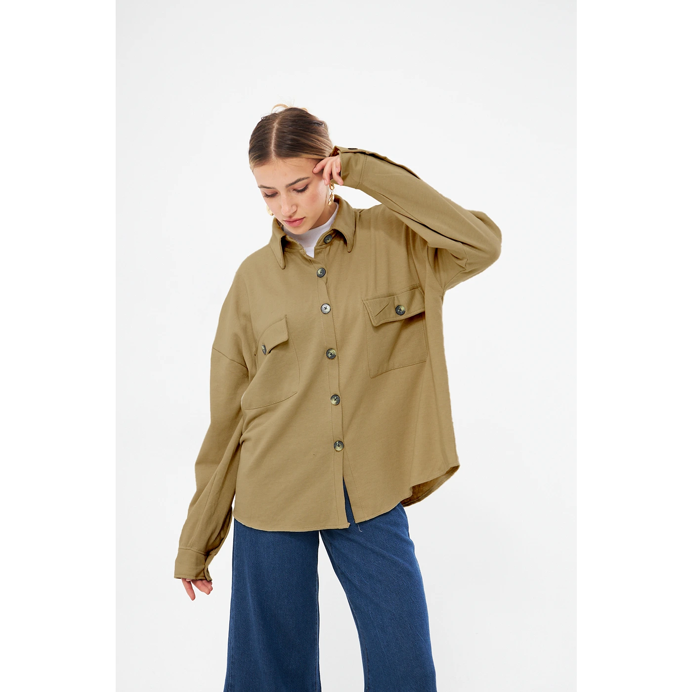 Brown Oversized Shacket