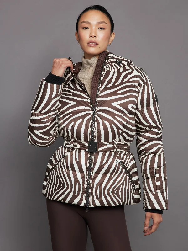 Lucca Down Ski Jacket - Allover Zebra Print