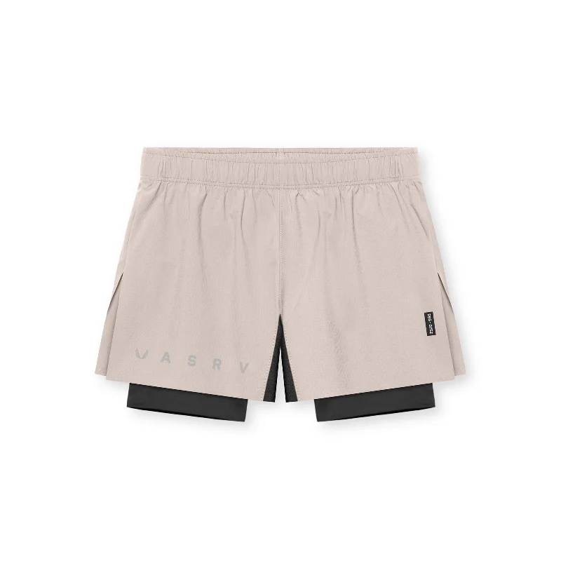 0752. Ripstop 3" High Split Liner Short - Chai/Black