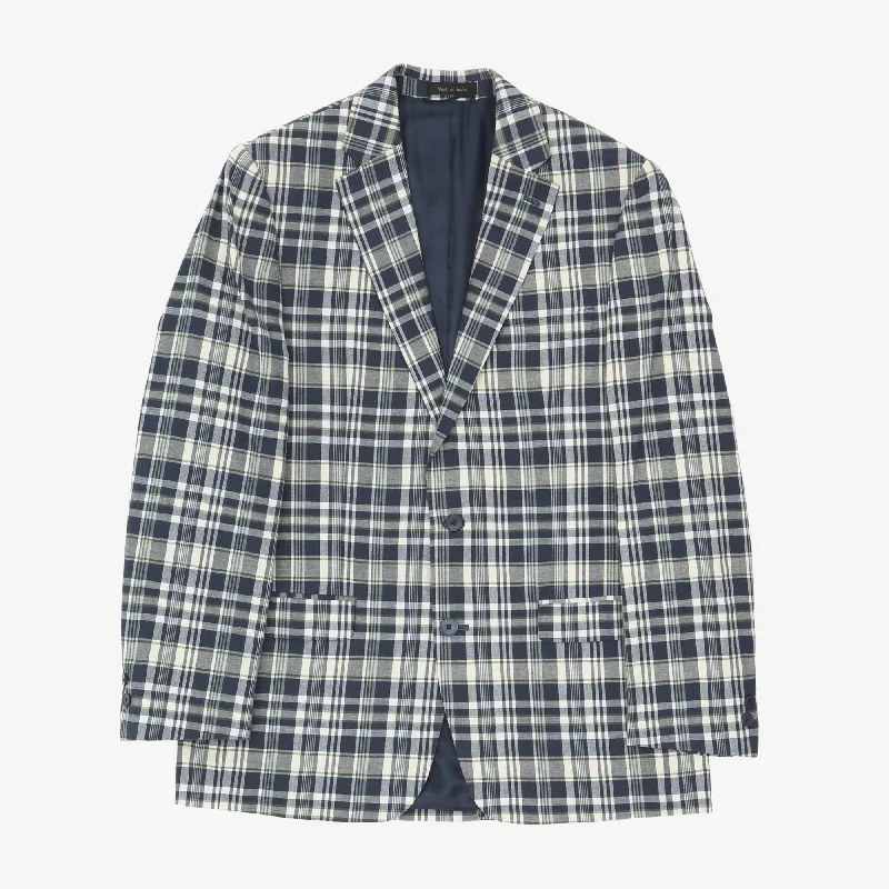 Soft Tailored Plaid Jacket