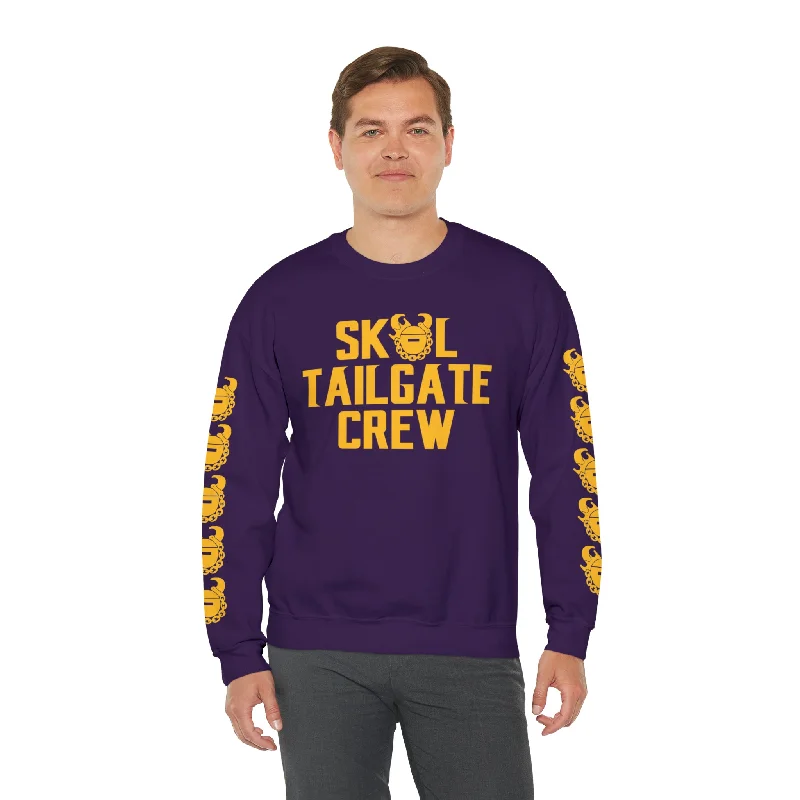 Unisex Heavy Blend™ Crewneck - Tailgate Crew + Game Day Helmet (Sleeves)