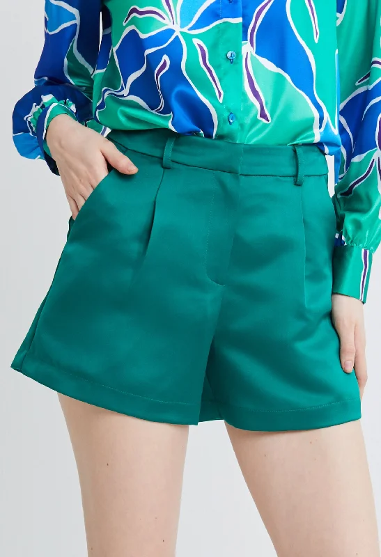 Tailored A-line Satin Shorts