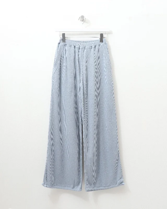 raw silk rib-jersey wide leg truck pants