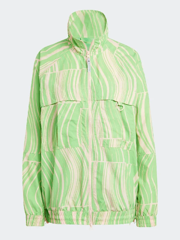 TrueCasuals Woven Tracktop Printed - BLUSH PINK/SEMI FLASH GREEN