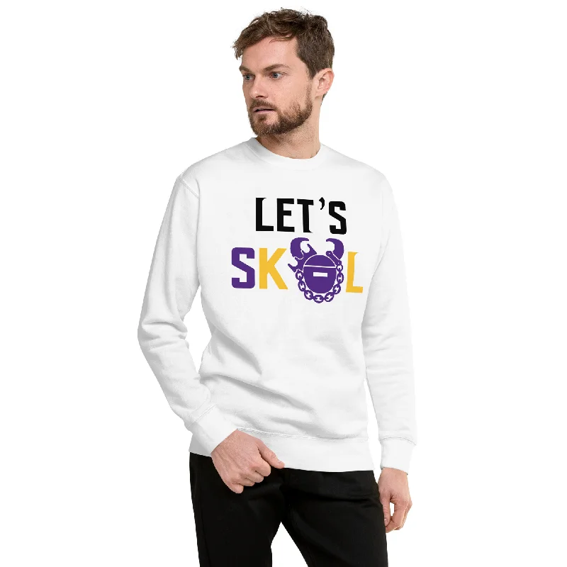 Customizable -- Unisex Premium Crewneck - White - Let's go!