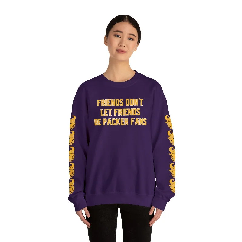 Unisex Heavy Blend™ Crewneck - Friends Don't Let Friends + Game Day Helmet (Sleeves)