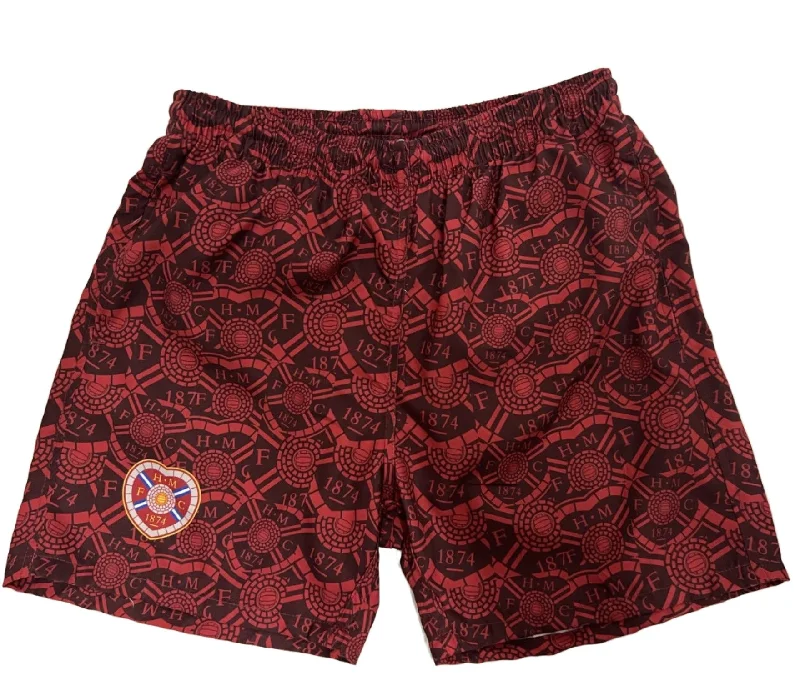 2024 Maroon Multi Crest Swim Shorts- Adult