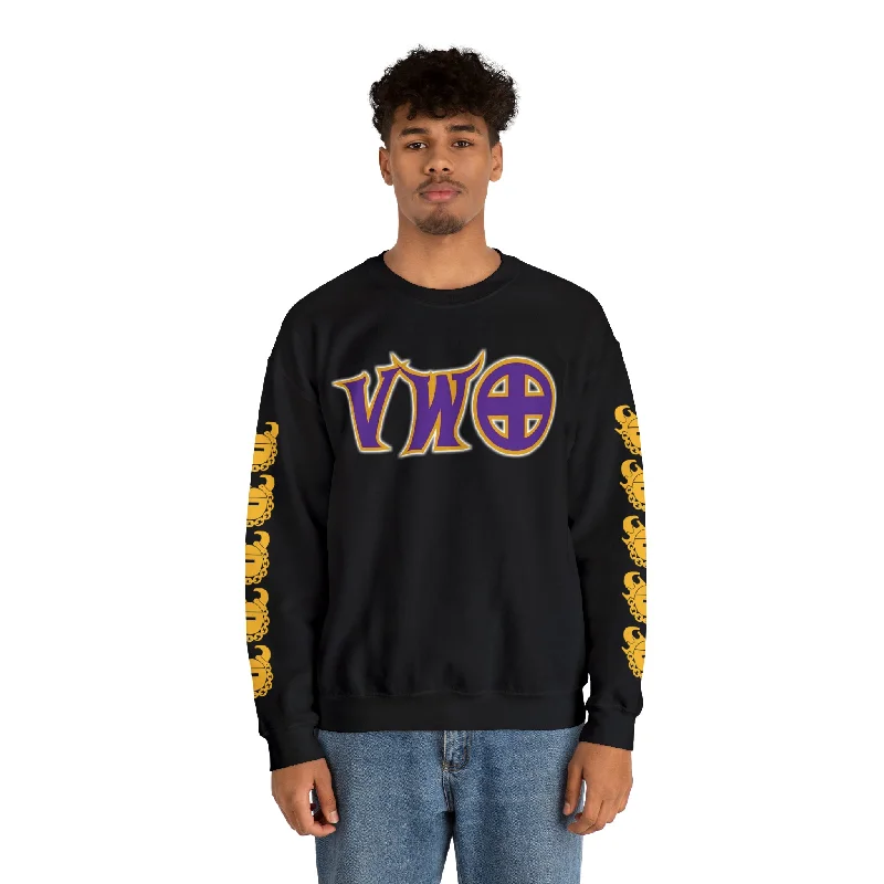 Unisex Heavy Blend™ Crewneck - V-W-O + Game Day Helmet (Sleeves)