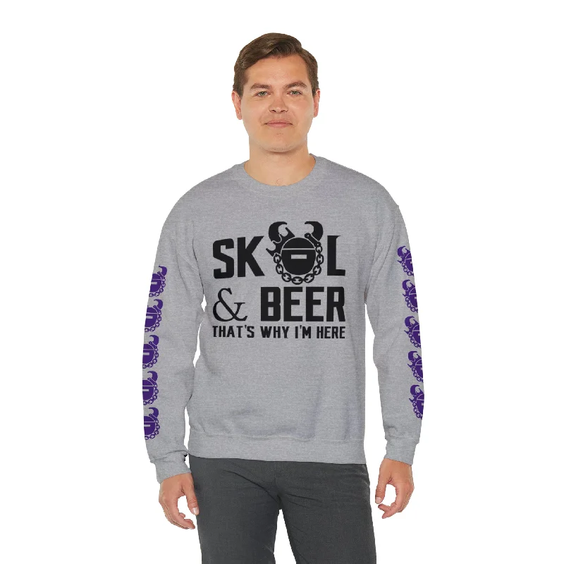 Unisex Heavy Blend™ Crewneck - & BEER + Game Day Helmet (Sleeves)