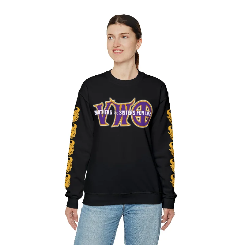 Unisex Heavy Blend™ Crewneck - VWO Brothers & Sisters + Game Day Helmet (Sleeves)