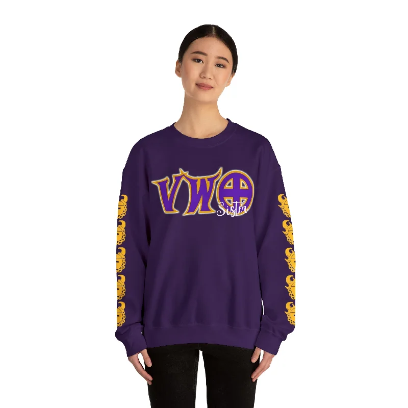 Unisex Heavy Blend™ Crewneck - VWO Sister + Game Day Helmet (Sleeves)