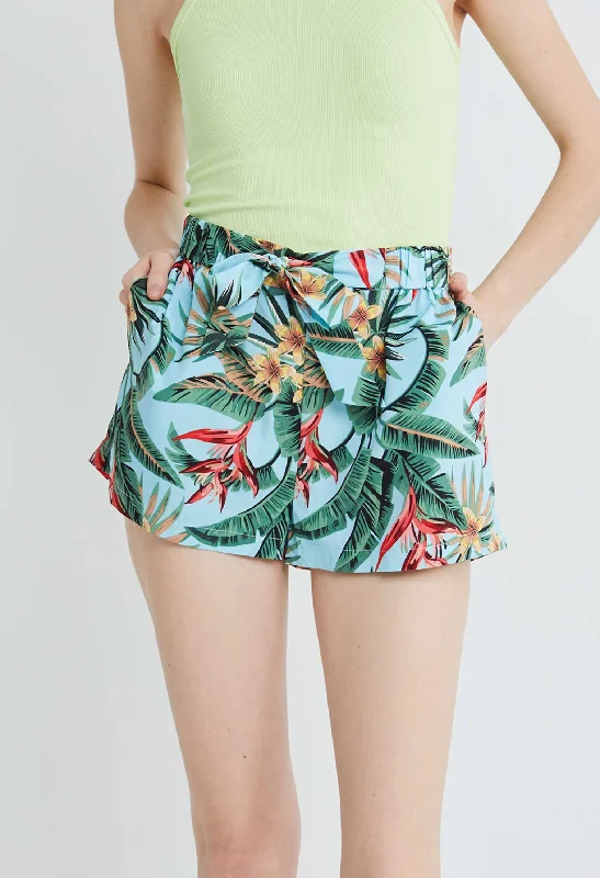 Tropical Vacay Paperbag Waist Shorts