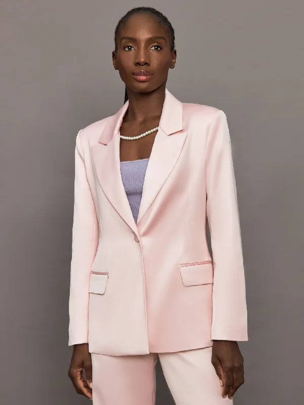 Satin Blazer - Blush