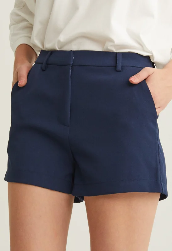 Solid Colour Tailored Shorts