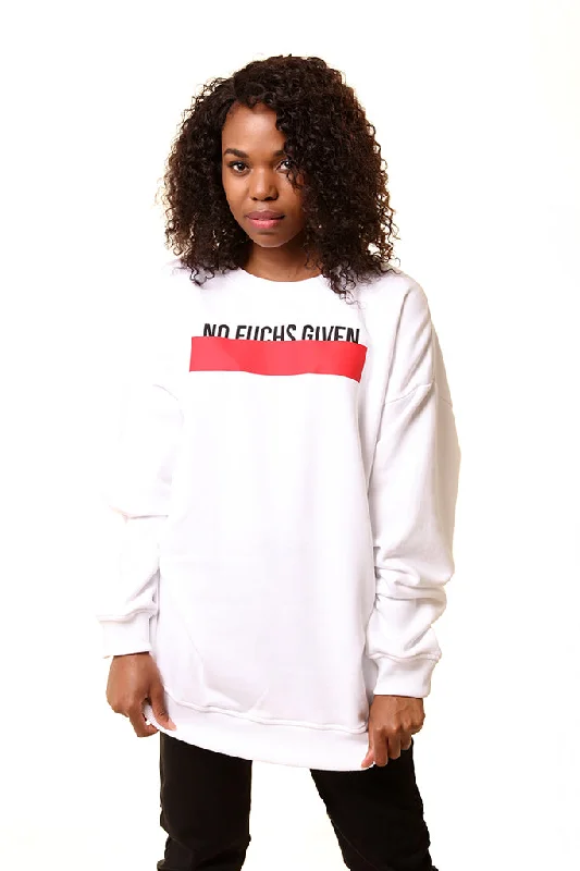 Unisex Essential Slogan White Sweatshirt