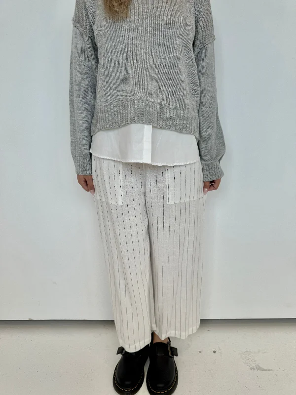 lena stripe linen cropped pants