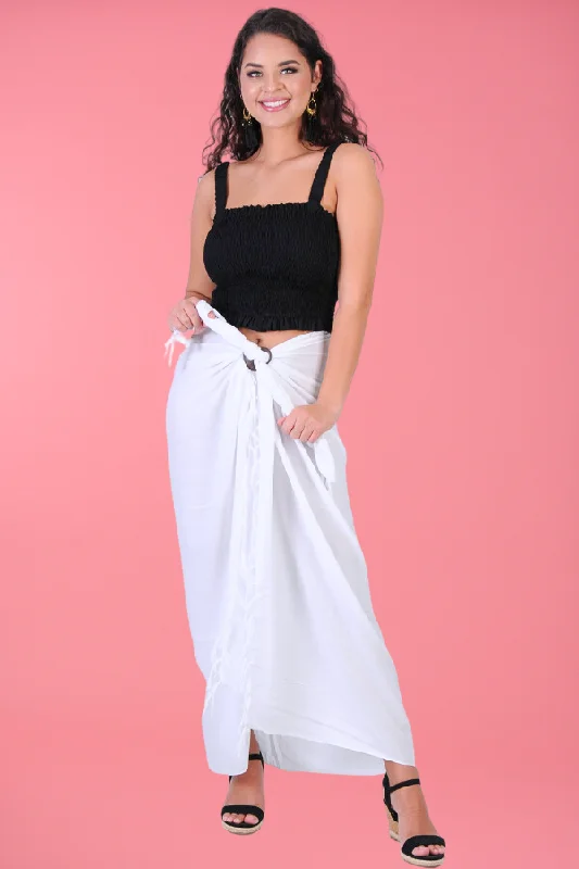 VGS095 - PLAIN RAYON SARONG - WHITE