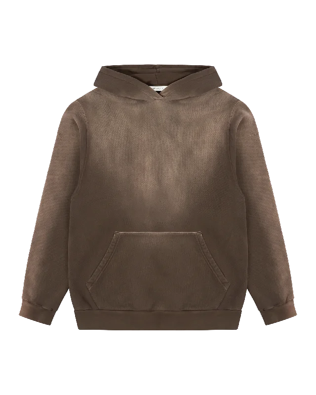 BROWN GARMENT DYE BOXY HOODIE