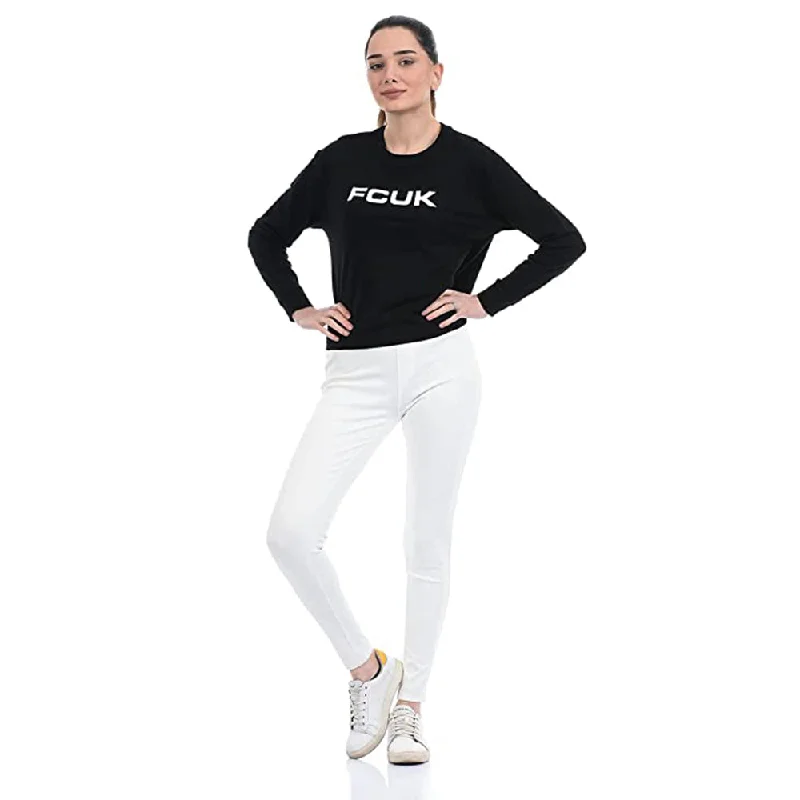 FC Front White Print Black Fleece Sweatshirt 10049