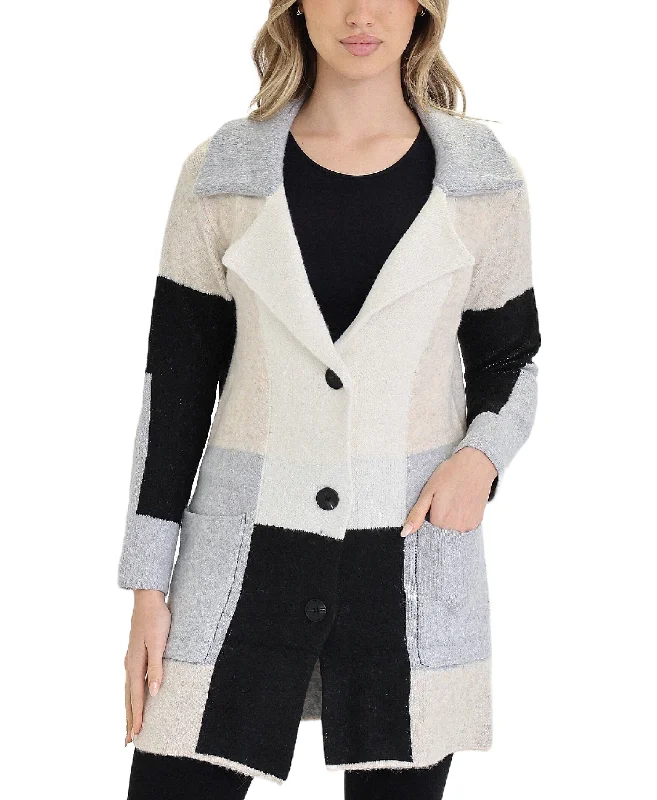 Colorblock Long Cardigan Sweater