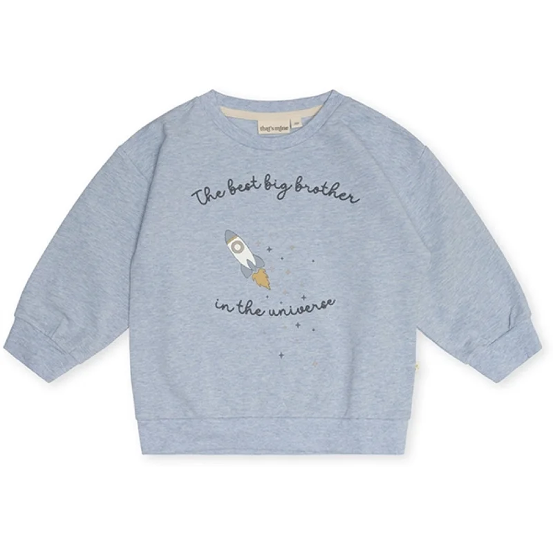 That's Mine Light Blue Melange Finley Big Brother Sweatshirt