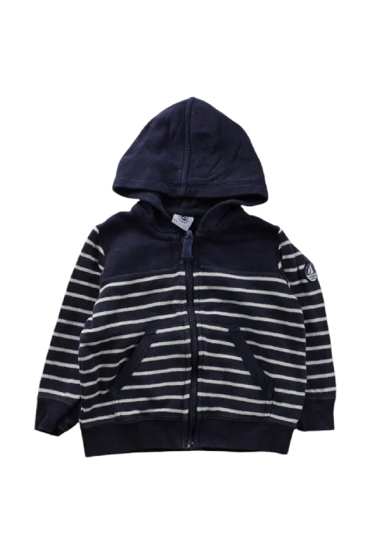 Petit Bateau Hooded Sweatshirt With Stripes 6-12M