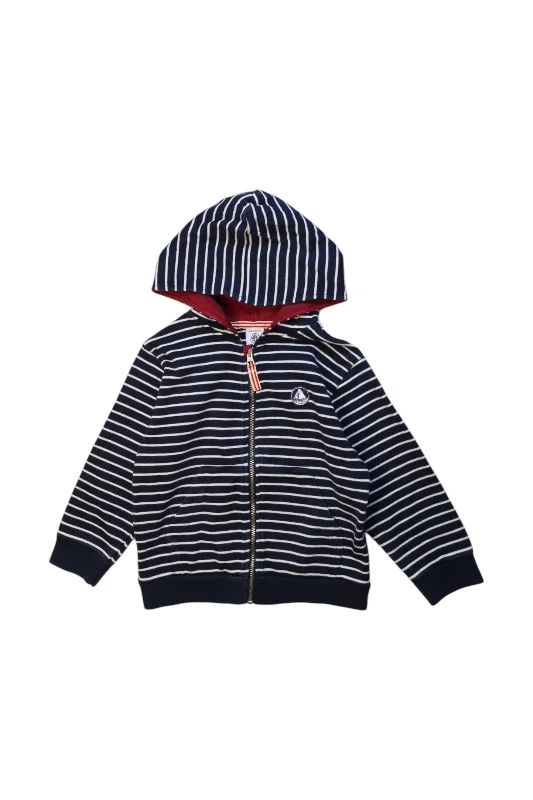 Petit Bateau Striped Zippered Hoodie 4T