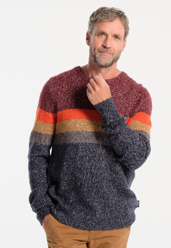 Pull homme à bandes multicolores