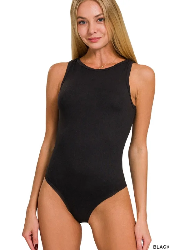 Boat Neck Sleeveless Bodysuit