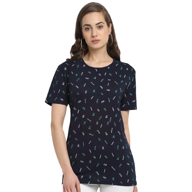 Vimal Jonney Blue Half Sleeve T-shirt For Women's