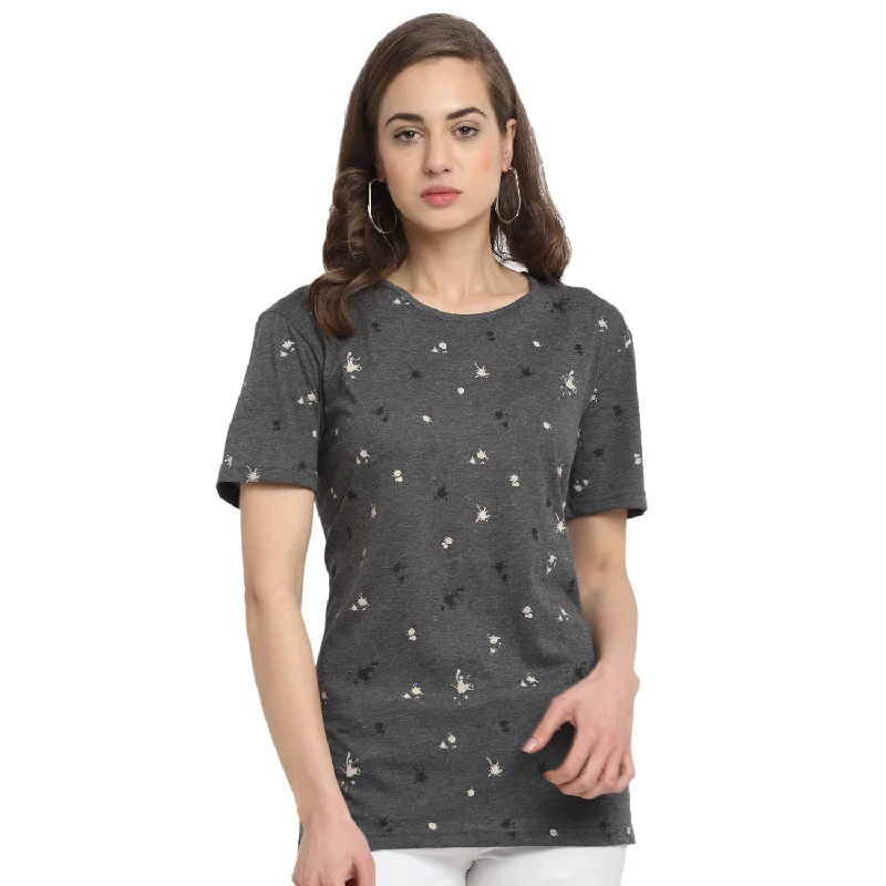 Vimal Jonney Grey Half Sleeve T-shirt For Women's