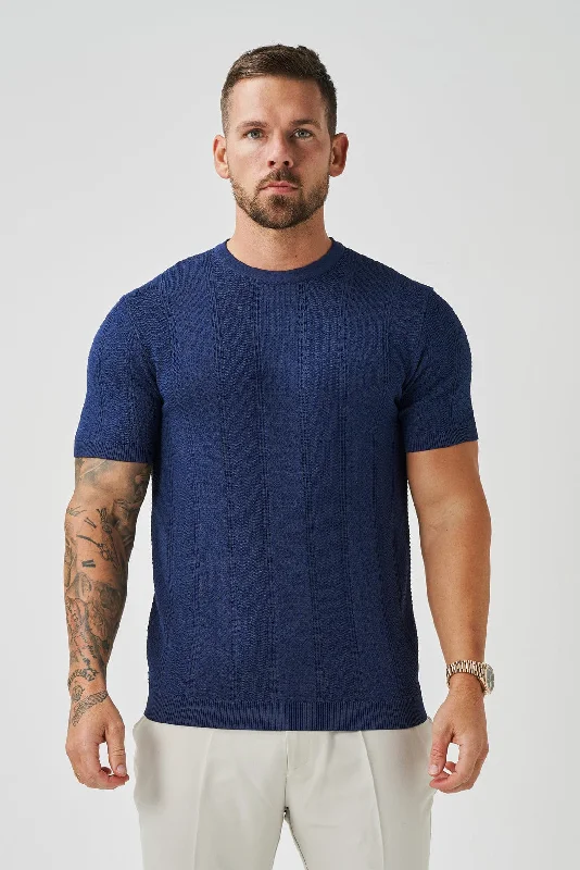 TEXTURED TEE - NAVY