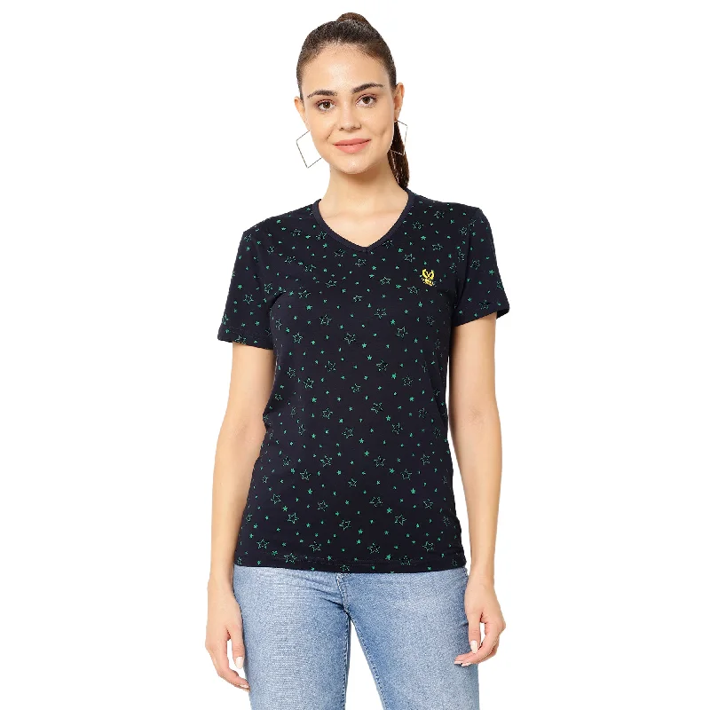 Vimal Jonney Dark Blue Color T-shirt For Women