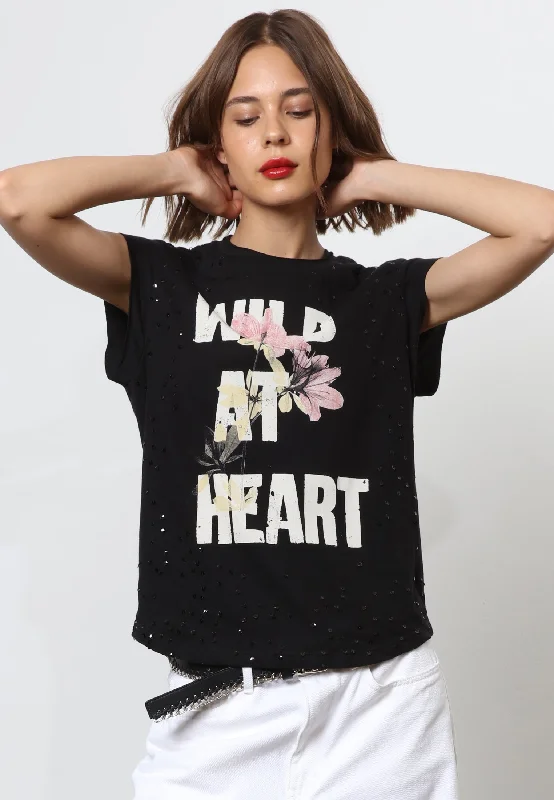 WILD AT HEART T-SHIRT BLACK