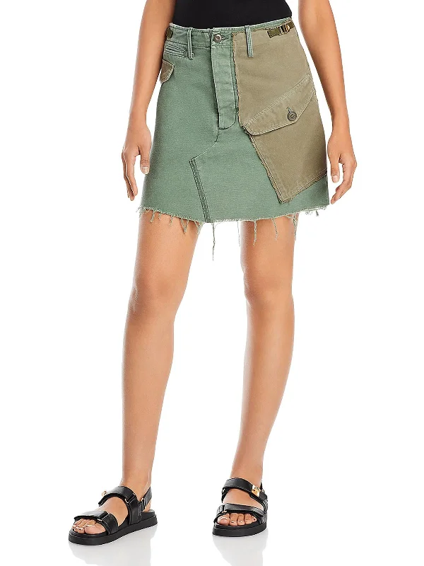 GI Jane Womens Buckles Short Mini Skirt