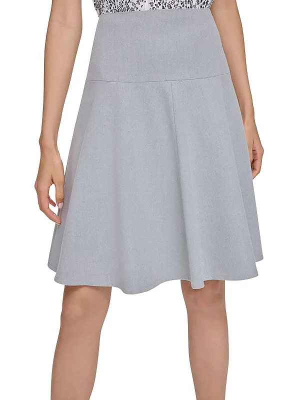 Petites Womens Above Knee Lined A-Line Skirt