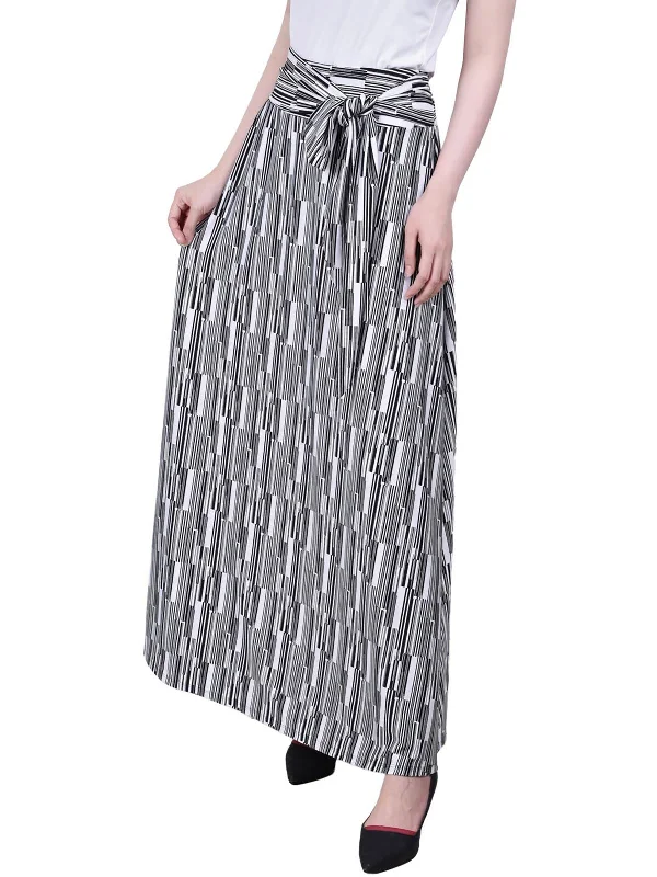 Petites Womens Tie Waist Maxi Maxi Skirt