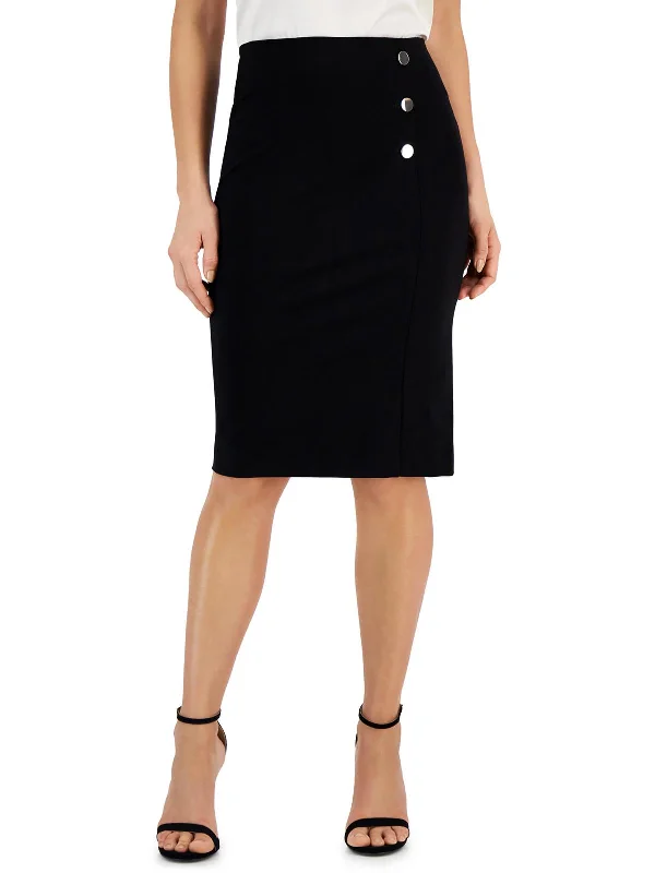 Womens Embellished Split Hem Pencil Skirt