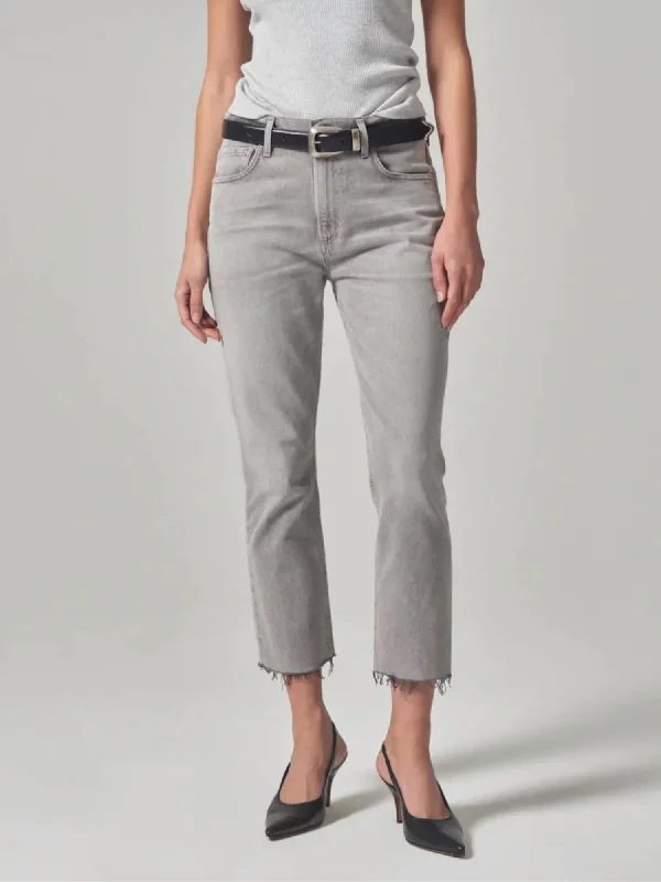 Isola Straight Crop Jeans In Quartz Grey