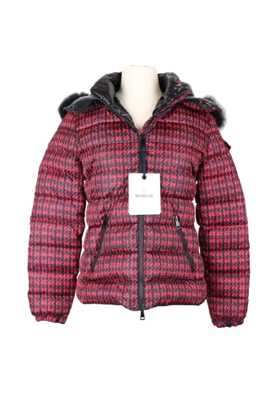 Badyfur Houndstooth Fur Hood Puffer Jacket