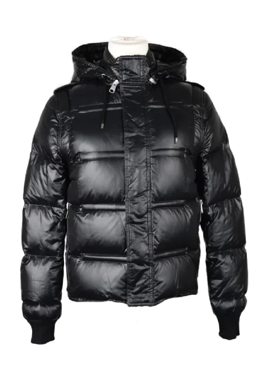 Puffer Jacket With Detachable Sleeves-Black